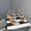 Aquazzura Heel 9.5cm Cha Cha Cha Crystal Sandals Metallic Silver 2023