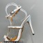 Aquazzura Heel 9.5cm Cha Cha Cha Crystal Sandals Metallic Silver 2023