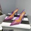 Aquazzura Heel 10.5cm PVC Starburst Crystal Slingback Pumps Purple 2023