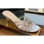 Gucci Heel 4.5cm Slide Sandals Silver with crystals Interlocking G 2023