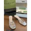 Gucci Heel 4.5cm Slide Sandals Silver with crystals Interlocking G 2023