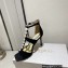 Jimmy Choo Heel 8.5cm Aura caged satin Sandals Black with Pearls 2023
