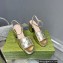 Gucci Heel 8.5cm Platform 2.5cm Interlocking G studs Sandals 719844 Gold 2023