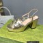 Gucci Heel 8.5cm Platform 2.5cm Interlocking G studs Sandals 719844 Gold 2023