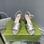 Gucci Heel 8.5cm Platform 2.5cm Interlocking G studs Sandals 719844 Silver 2023