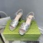 Gucci Heel 8.5cm Platform 2.5cm Interlocking G studs Sandals 719844 Silver 2023
