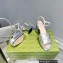 Gucci Heel 8.5cm Platform 2.5cm Interlocking G studs Sandals 719844 Silver 2023