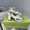 Gucci Heel 8.5cm Platform 2.5cm Interlocking G studs Sandals 719844 Silver 2023Gucci Heel 8.5cm Platform 2.5cm Interlocking G studs Sandals 719844 Silver 2023