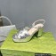 Gucci Heel 8.5cm Platform 2.5cm Interlocking G studs Sandals 719844 Silver 2023
