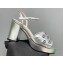 Gucci Heel 8.5cm Platform 2.5cm Interlocking G studs Sandals 719844 Silver 2023