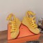 Hermes Heel 8.5cm Platform 5cm Catalya Wedge Espadrilles Yellow 2023