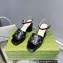 Gucci Heel 8.5cm Platform 2.5cm Interlocking G studs Sandals 719844 Black 2023