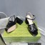 Gucci Heel 8.5cm Platform 2.5cm Interlocking G studs Sandals 719844 Black 2023