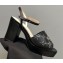 Gucci Heel 8.5cm Platform 2.5cm Interlocking G studs Sandals 719844 Black 2023