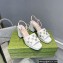 Gucci Heel 8.5cm Platform 2.5cm Interlocking G studs Sandals 719844 White 2023