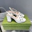 Gucci Heel 8.5cm Platform 2.5cm Interlocking G studs Sandals 719844 White 2023