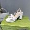 Gucci Heel 8.5cm Platform 2.5cm Interlocking G studs Sandals 719844 White 2023