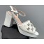 Gucci Heel 8.5cm Platform 2.5cm Interlocking G studs Sandals 719844 White 2023