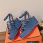 Hermes Heel 8.5cm Platform 5cm Catalya Wedge Espadrilles Blue 2023