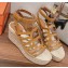 Hermes Heel 8.5cm Platform 5cm Catalya Wedge Espadrilles Brown 2023