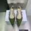 Dior J'Adior Slingback Ballerina Flats in Green Embroidered Cotton 2023