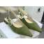 Dior J'Adior Slingback Ballerina Flats in Green Embroidered Cotton 2023