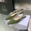 Dior J'Adior Slingback Ballerina Flats in Green Embroidered Cotton 2023