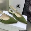 Dior J'Adior Slingback Ballerina Flats in Green Embroidered Cotton 2023