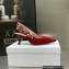 Dior Heel 6.5cm J'Adior Slingback Pumps in Red Embroidered Cotton 2023