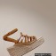 Hermes Heel 8.5cm Platform 5cm Catalya Wedge Espadrilles Brown 2023