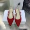 Dior J'Adior Slingback Ballerina Flats in Red Embroidered Cotton 2023