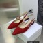 Dior J'Adior Slingback Ballerina Flats in Red Embroidered Cotton 2023