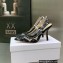 Dior Heel 9.5cm J'Adior Slingback Pumps in Black Transparent Mesh Embroidered with Dior Roses Motif 2023