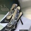 Dior Heel 9.5cm J'Adior Slingback Pumps in Black Transparent Mesh Embroidered with Dior Roses Motif 2023