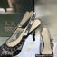 Dior Heel 9.5cm J'Adior Slingback Pumps in Black Transparent Mesh Embroidered with Dior Roses Motif 2023