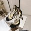Jimmy Choo Heel 10cm Bing Sandals Black with Crystal Straps 2023