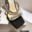 Jimmy Choo Heel 10cm Bing Sandals Black with Crystal Straps 2023