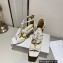 Jimmy Choo Heel 8.5cm Aura caged satin Sandals White with Pearls 2023