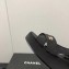 Chanel Heel 5cm CC Logo Sandals G39918 Grosgrain Black 2023