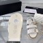Chanel Logo Velvet Beach Sandals White 2023