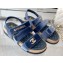 Chanel Logo Velvet Beach Sandals Blue 2023