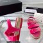Chanel Logo Velvet Beach Sandals Fuchsia 2023