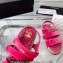 Chanel Logo Velvet Beach Sandals Fuchsia 2023