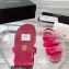 Chanel Logo Velvet Beach Sandals Fuchsia 2023