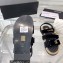 Chanel Logo Velvet Beach Sandals Black 2023