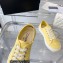 Chanel Front CC Logo Canvas Sneakers Yellow 2023
