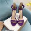 Gianvito Rossi Heel 10.5cm Portofino Sandals with Buckle-covered Anklet Strap Leather Purple 2023