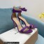 Gianvito Rossi Heel 10.5cm Portofino Sandals with Buckle-covered Anklet Strap Leather Purple 2023