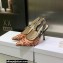 Dior Heel 9.5cm J'Adior Slingback Pumps in Antique Pink Brocart Embroidered Cotton with Gold-Tone Metallic Thread 2023