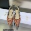 Dior J'Adior Slingback Ballerina Flats in Antique Pink Brocart Embroidered Cotton with Gold-Tone Metallic Thread 2023